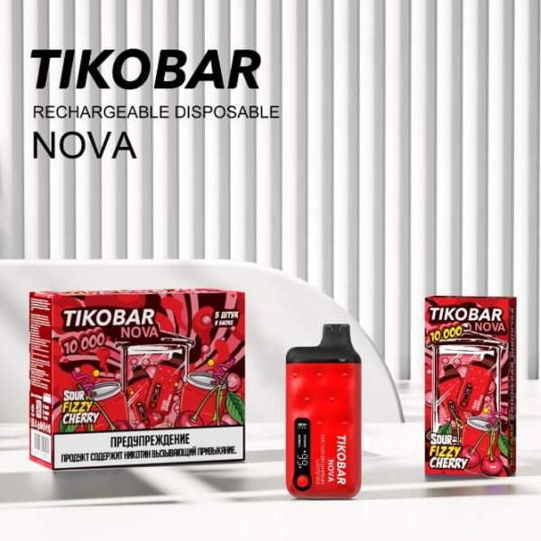 Купить Tikobar Nova 10000 - Кислая вишневая шипучка